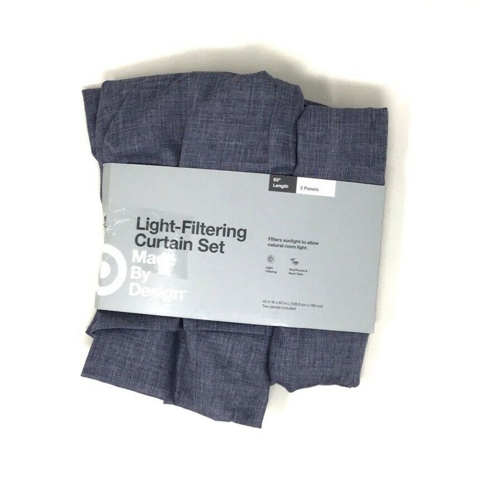 Made by Design Light Filtering 2 Panels Navy Blue